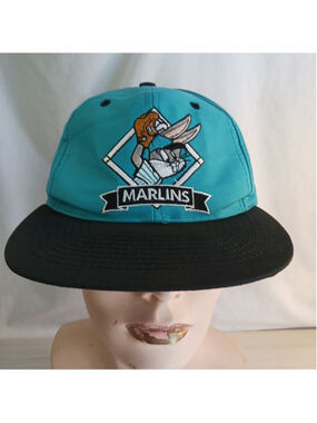 Florida Marlins Bugs Bunny Snapback Hat Teal 1993 Genuine Merchandise